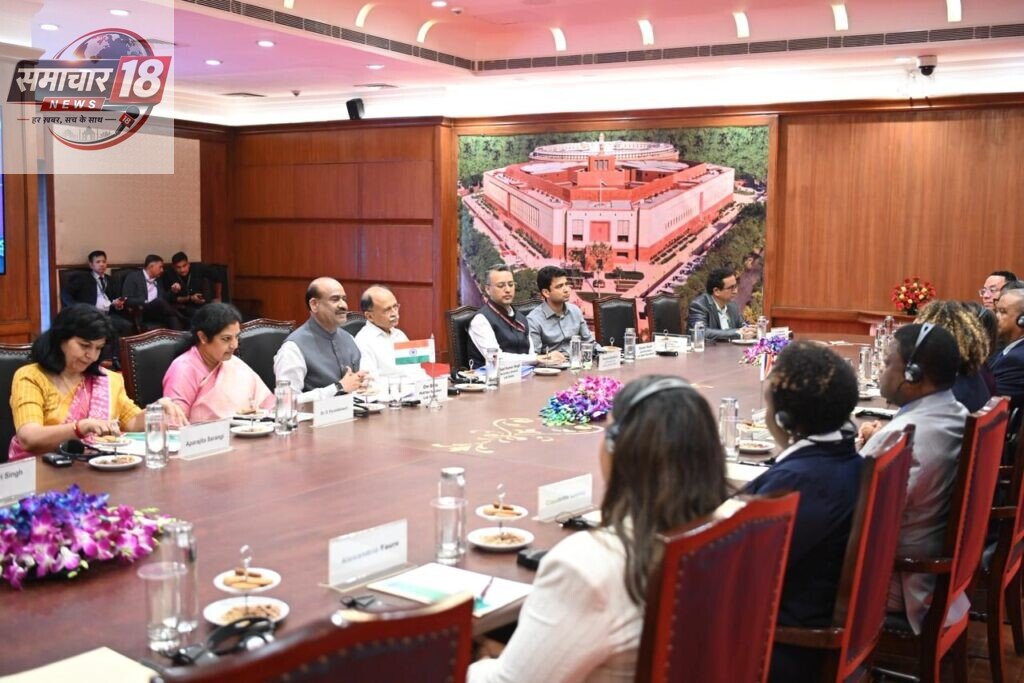 लोकसभा के अध्यक्ष श्री ओम बिरला से सेशेल्स की नेशनल असेंबली की अध्यक्ष सुश्री अज़ारेल अर्नेस्टा ने प्रतिनिधि मंडल सहित आज संसद भवन में भेंट की।